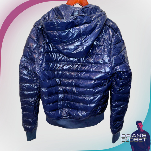 MEMBERS ONLY Men's Puffer Full-Zip Hooded Jacket in Navy - S - Picture 12 of 15